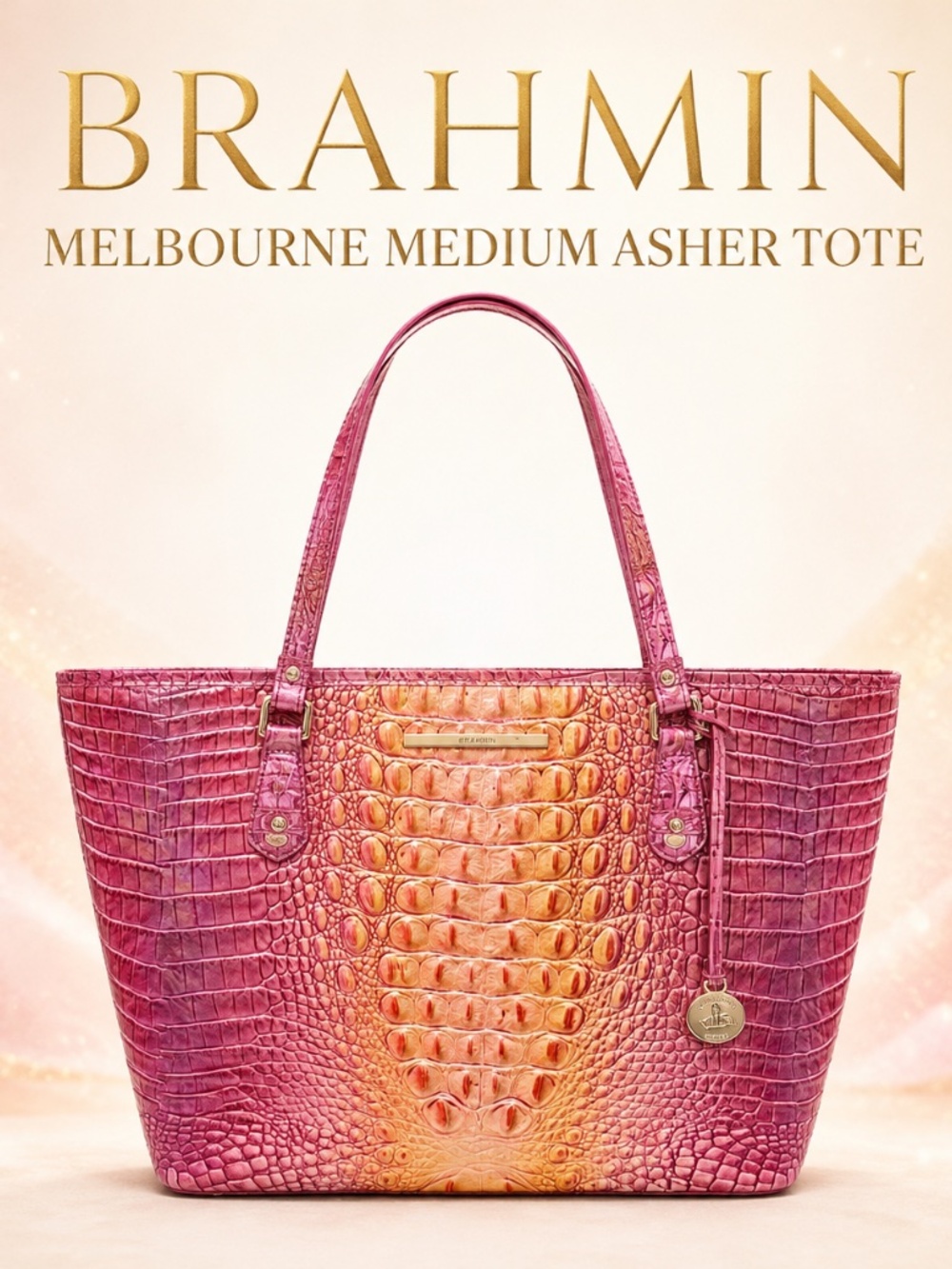 Brahmin Melbourne Medium Asher tote in prism ombre - Picture 3 of 15
